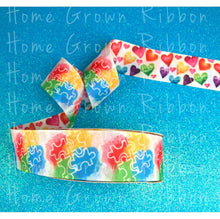 Load image into Gallery viewer, Autism Awareness Double Sided USDR Grosgrain Ribbon 5/8&quot; - 7/8&quot; - 1.5&quot; - 3&quot;