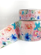 Load image into Gallery viewer, Summer Roses Glitter Sparkles Double Sided USDR Grosgrain Ribbon - 1.5&quot; - 3&quot;