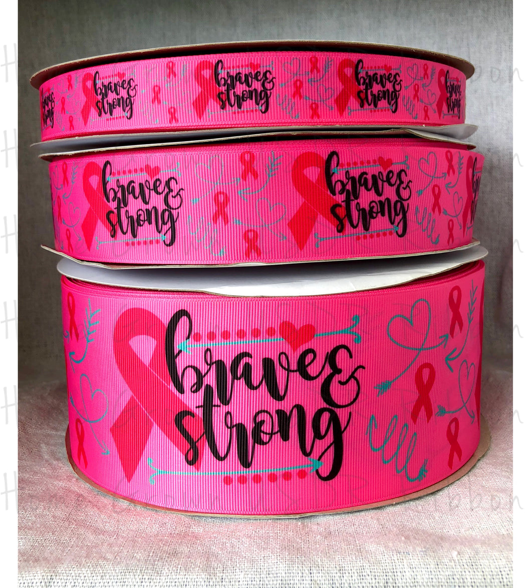 Breast Cancer Awareness Ribbon - Pink - 7/8 Inch - 1.5 Inch - 3 Inch