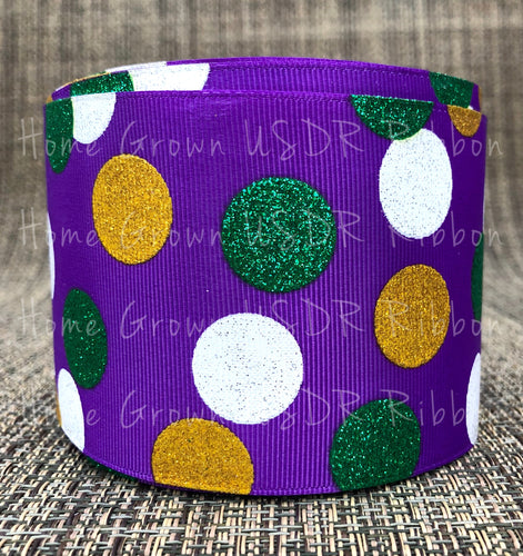 Mardi Gras USDR 3 Inch Grosgrain Ribbon - Purple