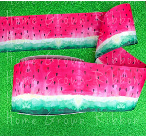 Watermelon Watercolor Double Sided USDR Grosgrain Ribbon 5/8" - 7/8" - 1.5" - 3"