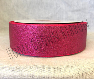 Shocking Pink Glitter Ribbon - 3" - 1.5" - 7/8" - 3/8"