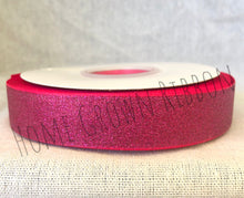 Load image into Gallery viewer, Shocking Pink Glitter Ribbon - 3&quot; - 1.5&quot; - 7/8&quot; - 3/8&quot;