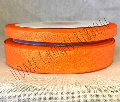Orange Glitter Ribbon 1.5