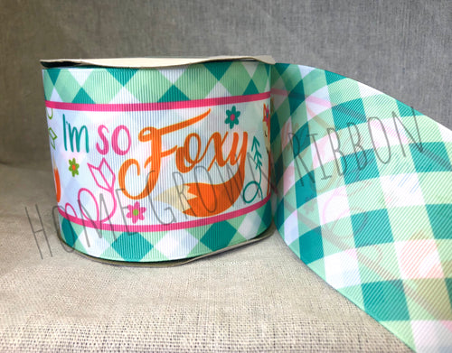 I'm So Foxy Double Faced 3 Inch Grosgrain Ribbon